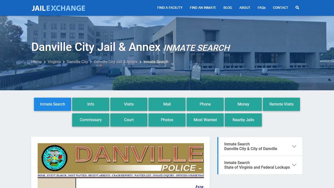 Inmate Search: Roster & Mugshots - Danville City Jail & Annex, VA